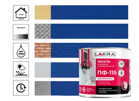 Эмаль Лакра ПФ-115, 2 кг, синяя