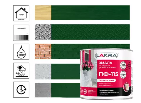 Эмаль Лакра ПФ-115, 2 кг, зеленая