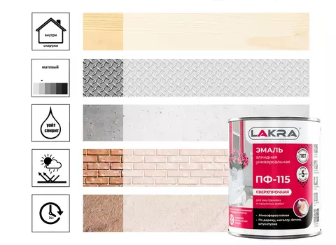 Эмаль Лакра ПФ-115 белая матовая 1 кг
