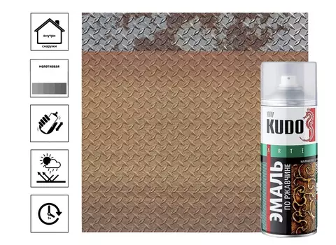 Эмаль молотковая по ржавчине медная 520 мл.