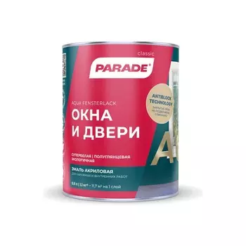 Эмаль PARADE А6 Окна & Двери полуглянц. 0,9л Россия 0006345