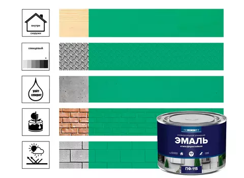 Эмаль ПФ-115 Proremontt 0,5 кг, зеленый