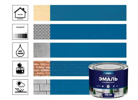 Эмаль ПФ-115 Proremontt 0,5 кг, синий
