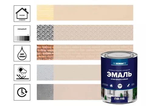 Эмаль ПФ-115 Proremontt 0,9 кг, бежевый