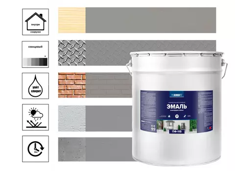 Эмаль ПФ-115 Proremontt 20 кг, серый