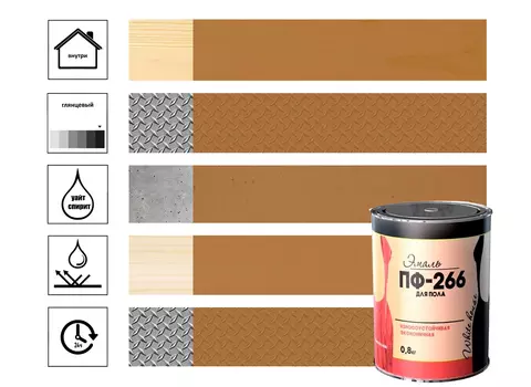 Эмаль ПФ-266 White House золотисто-коричневая 0,8 кг