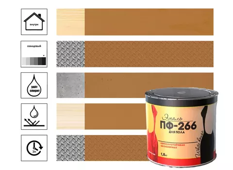 Эмаль ПФ-266 White House золотисто-коричневая 1,8 кг