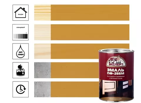Эмаль ПФ-266М Эксперт золотисто-коричневая (0,9кг)