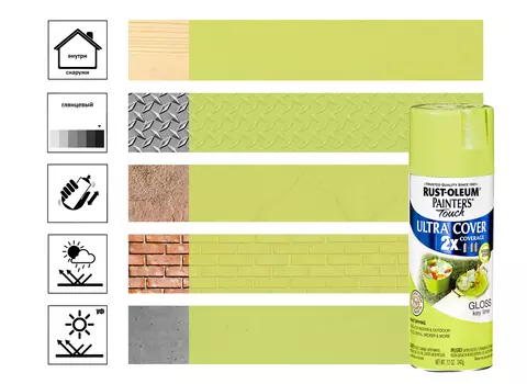 Эмаль унив. акрило-алкидная салатовый, глянцевый 0,34кг