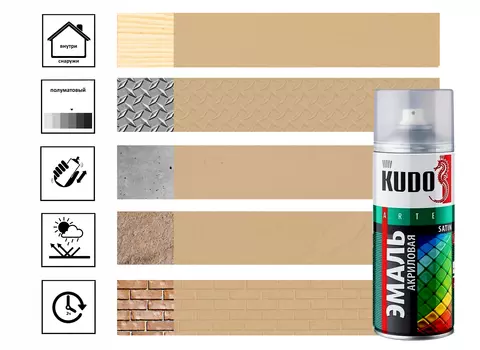 Эмаль универсальная акриловая satin RAL1001 бежевая 520 мл.