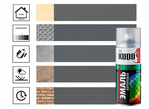 Эмаль универсальная акриловая satin RAL7011 темно-серая 520 мл.