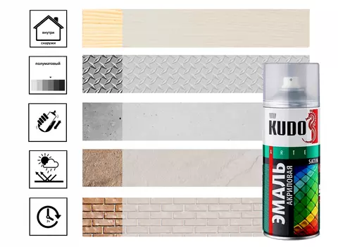 Эмаль универсальная акриловая satin RAL9003 белая 520 мл.