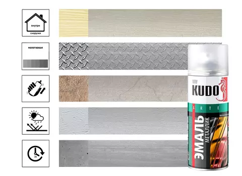 Эмаль универсальная алюминиевая 520 мл.