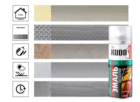 Эмаль универсальная серебро 520 мл.