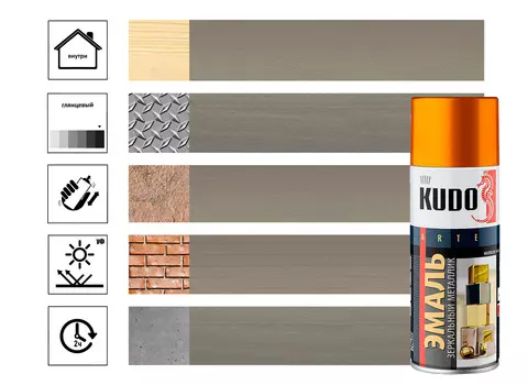 Эмаль универсальная зеркальное золото 520 мл.