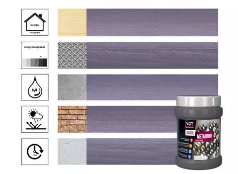 Эмаль VGT ВД-АК-1179 Металлик универсальная аметист 0.23 кг