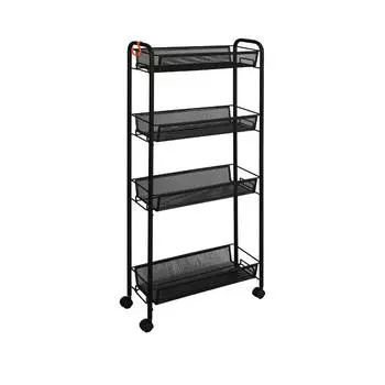 Этажерка "Ладья 14 К" на колесиках, цвет черный