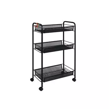 Этажерка "Ладья 2 К" на колесиках Черный