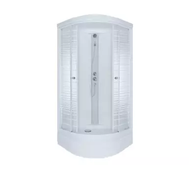 Кабина душевая 100х100 см, средний поддон, полосы