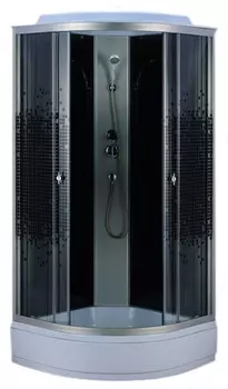 Кабина душевая NG-3504-14BLACK (900х900х2150) низкий поддон 26см, стекло МОЗАИКА/ТОНИРОВАННОЕ