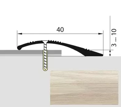 Кант полукруглый 40мм 1,35 груша белая