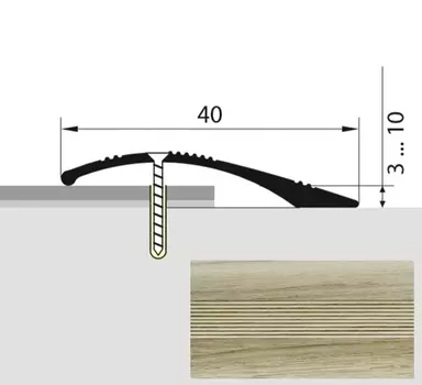 Кант полукруглый 40мм 1,8 дуб аляска