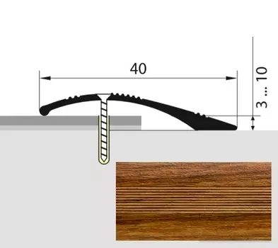 Кант полукруглый 40мм 1,8 дуб медовый