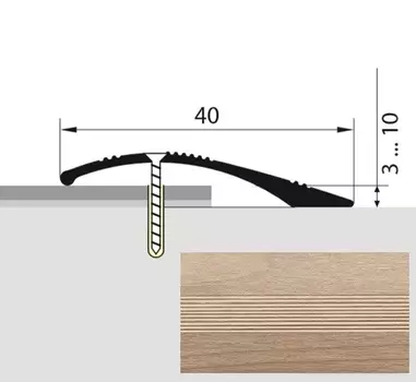 Кант полукруглый 40мм 1,8 дуб жемчужный