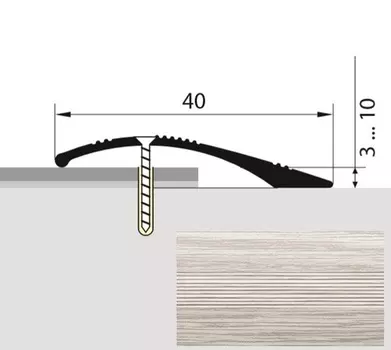 Кант полукруглый 40мм 1,8 ясень серый