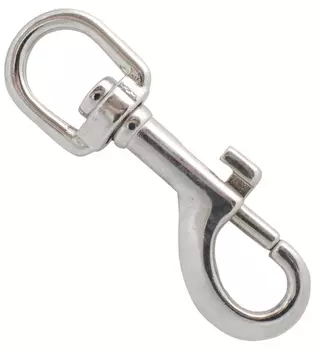 Карабин пружинный с вертлюгом 9х62мм нержав. сталь, 1шт