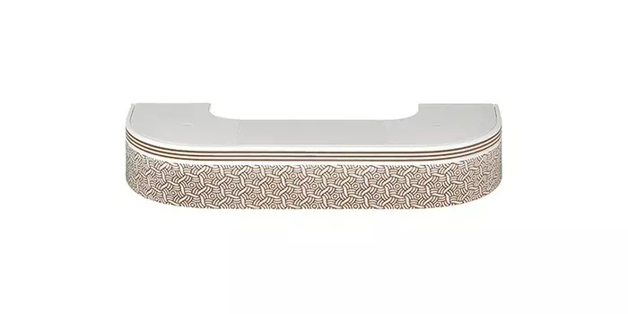 Карниз DDA потолочный пластиковый Поворот Энли 2-х рядный Белая бронза 300 см