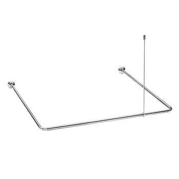 Карниз для ванны алюминиевый универсальный с потолочным креплением, хром