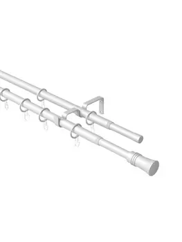 Карниз двойной ARTTEX Телескоп 246.101, 16/19 мм, 160/300 белый
