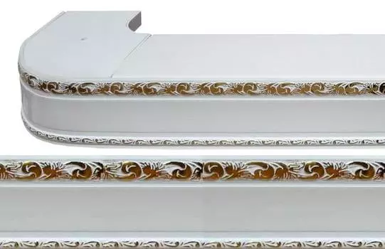 Карниз Эд потолочн. пластик Поворот "ГРАНД" 3-х рядн.БЕЛЫЙ 2.8