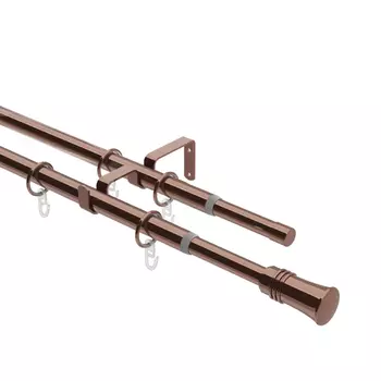 Карниз металлический ARTTEX Телескоп двухрядный 246.688 диаметр 16/19, коньяк, 160/300