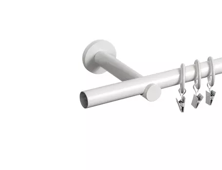 Карниз металлический настенный Dance 1-рядный гладкий 19 мм белый 160 см