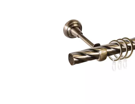 Карниз металлический настенный Grace 1-рядный крученый 25 мм антик 300 см