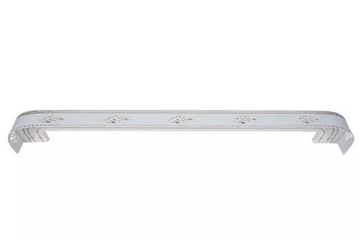 Карниз потолочный Лист стандарт 3-х рядный белый, серебро 180 см