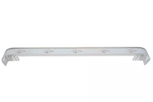 Карниз потолочный Лист стандарт 3-х рядный белый, золото 300 см