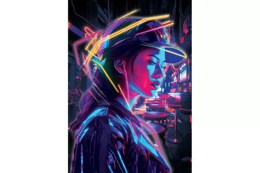 Картина Fbrush Неоновый бар 50х70