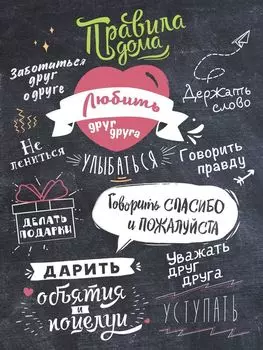 Картина на холсте PosterMarket Правила дома 2 30х40 см