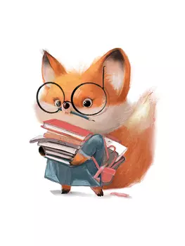 Картина на холсте PosterMarket Умная лиса 40х40 см