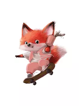 Картина на холсте PosterMarket Веселый лис 40х40 см