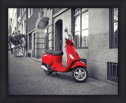 Картина в раме PosterMarket Красный скутер 40х50 см