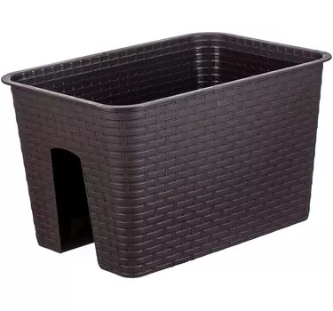 Кашпо на перила РОТАНГ 12л коричневый