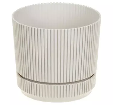 Кашпо СТРИП с подставкой D140мм 1,3л, кремовый