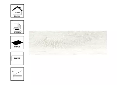 Керамический гранит Cersanit Starwood 18,5х59,8см, белый рельеф