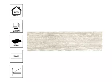 Керамический гранит GlobalTile Richard_GT 15x60 см светло-серый, сорт2