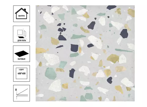 Керамический гранит Unitile Конфетти 40х40см, сорт1, микс