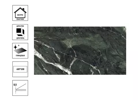 Керамогранит GlobalTile Camlin_GT Зелен. 60x120 суперполировка_ 1\46,08